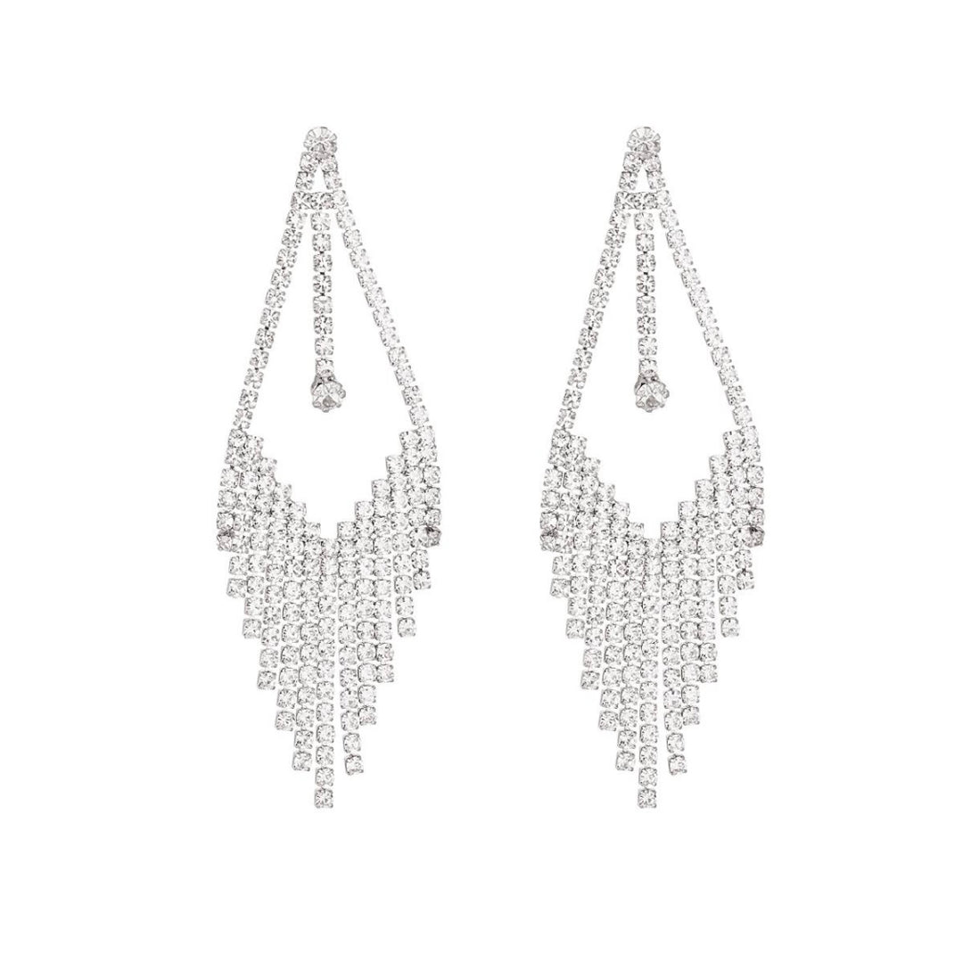 VIRNA SILVER WHITE EARRINGS