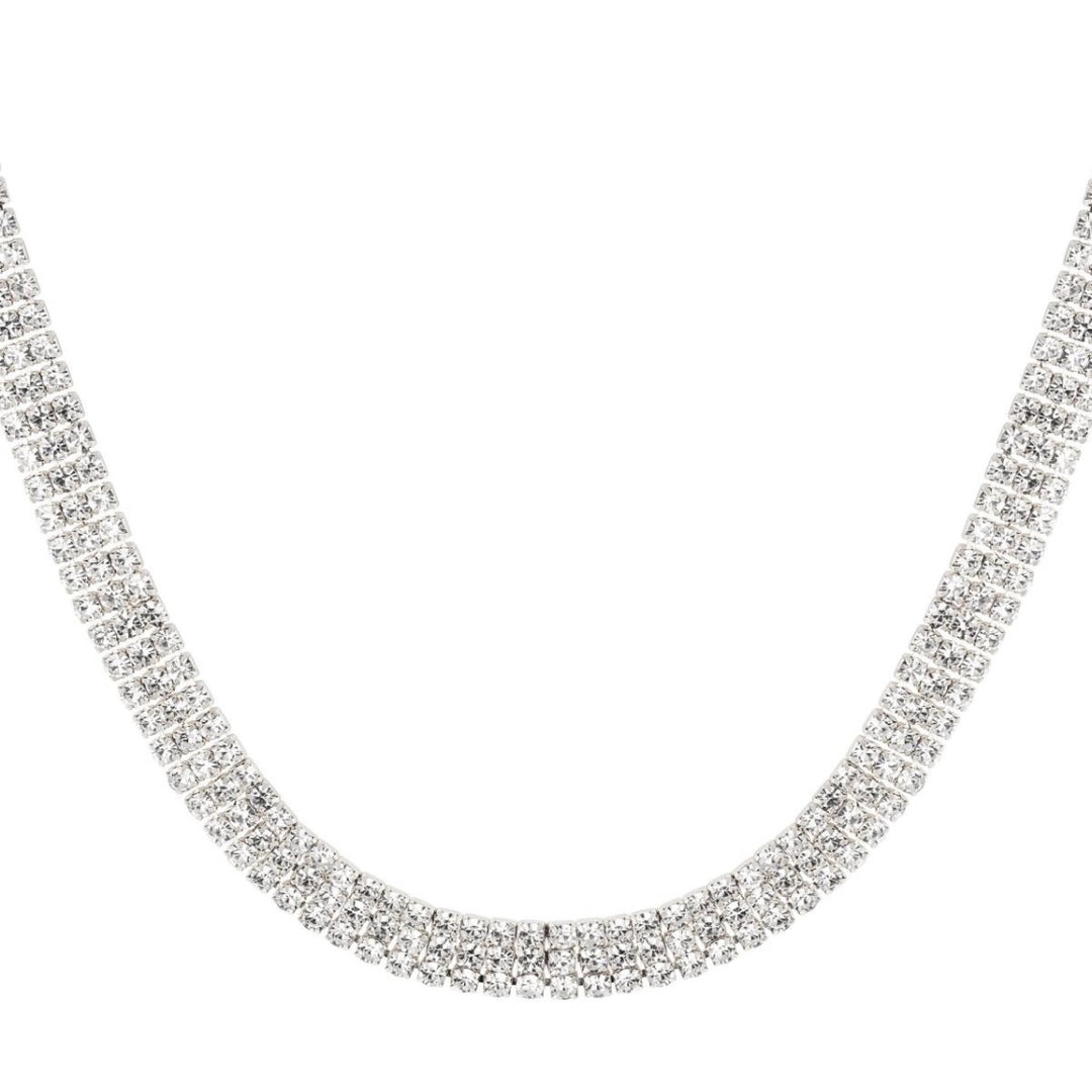 NINA SILVER WHITE NECKLACE