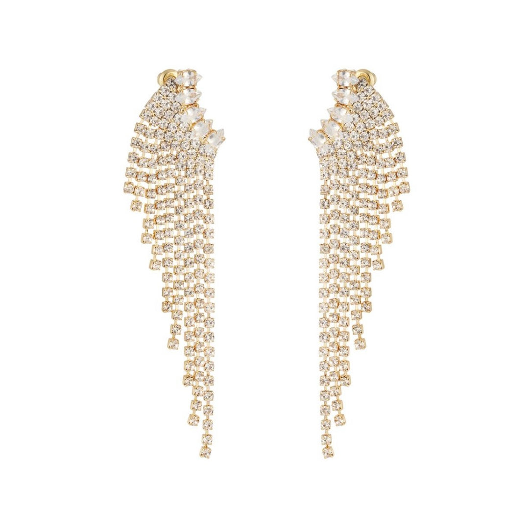 WING GOLD WHITE EARRINGS