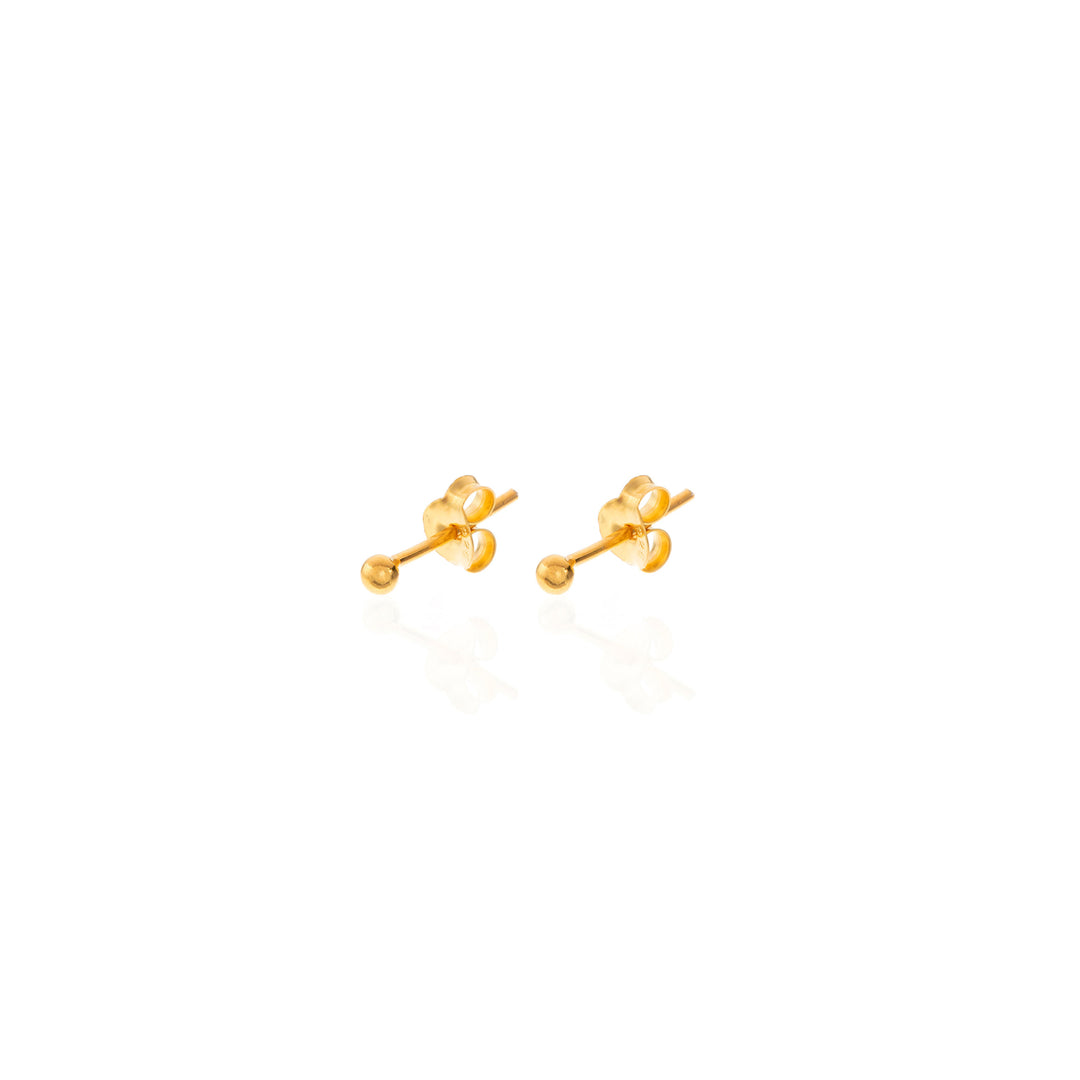 BALL GOLD EARRINGS 2mm