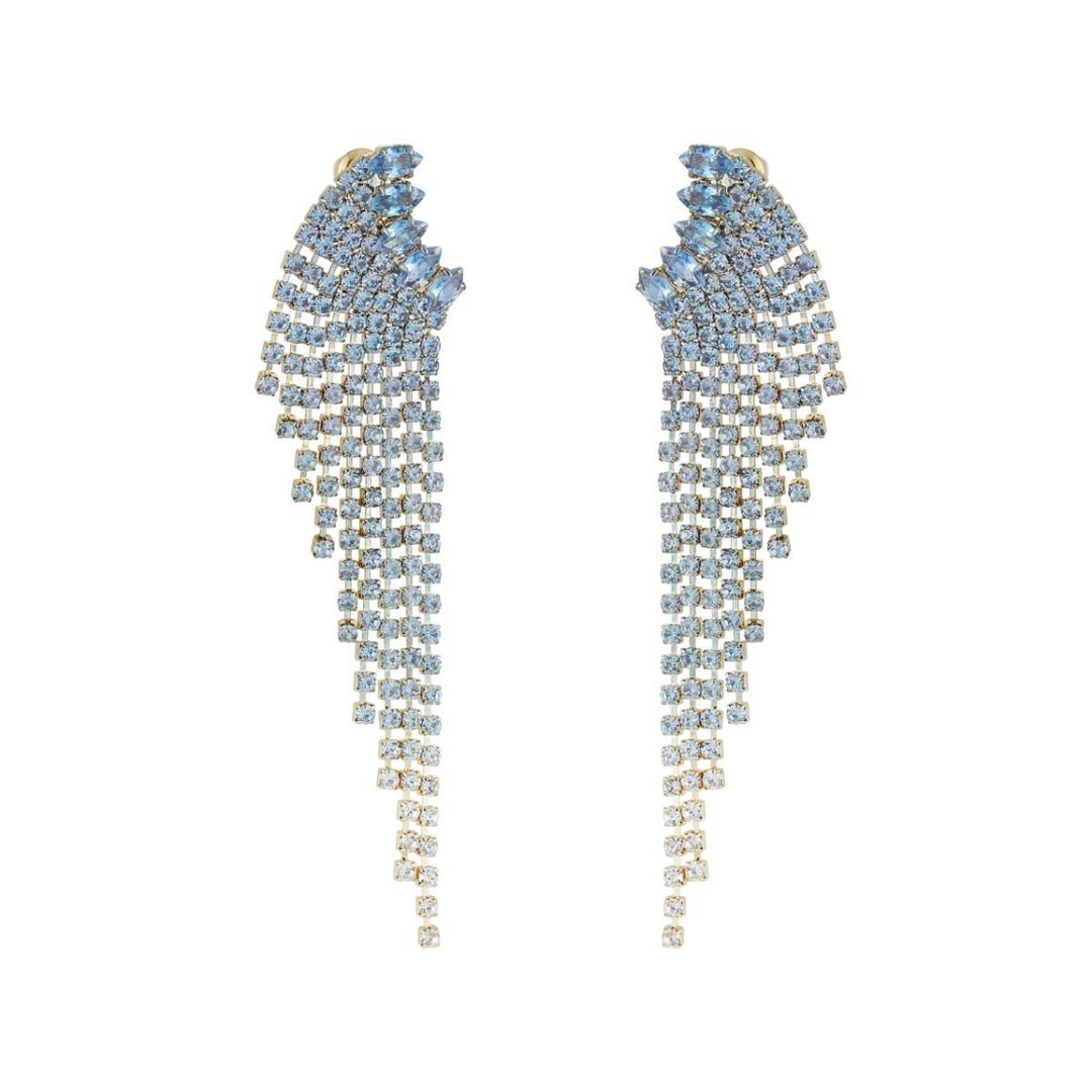 WING GOLD BLUE EARRINGS