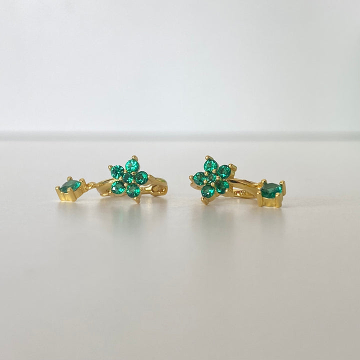 LYNNE GOLD GREEN EARRINGS