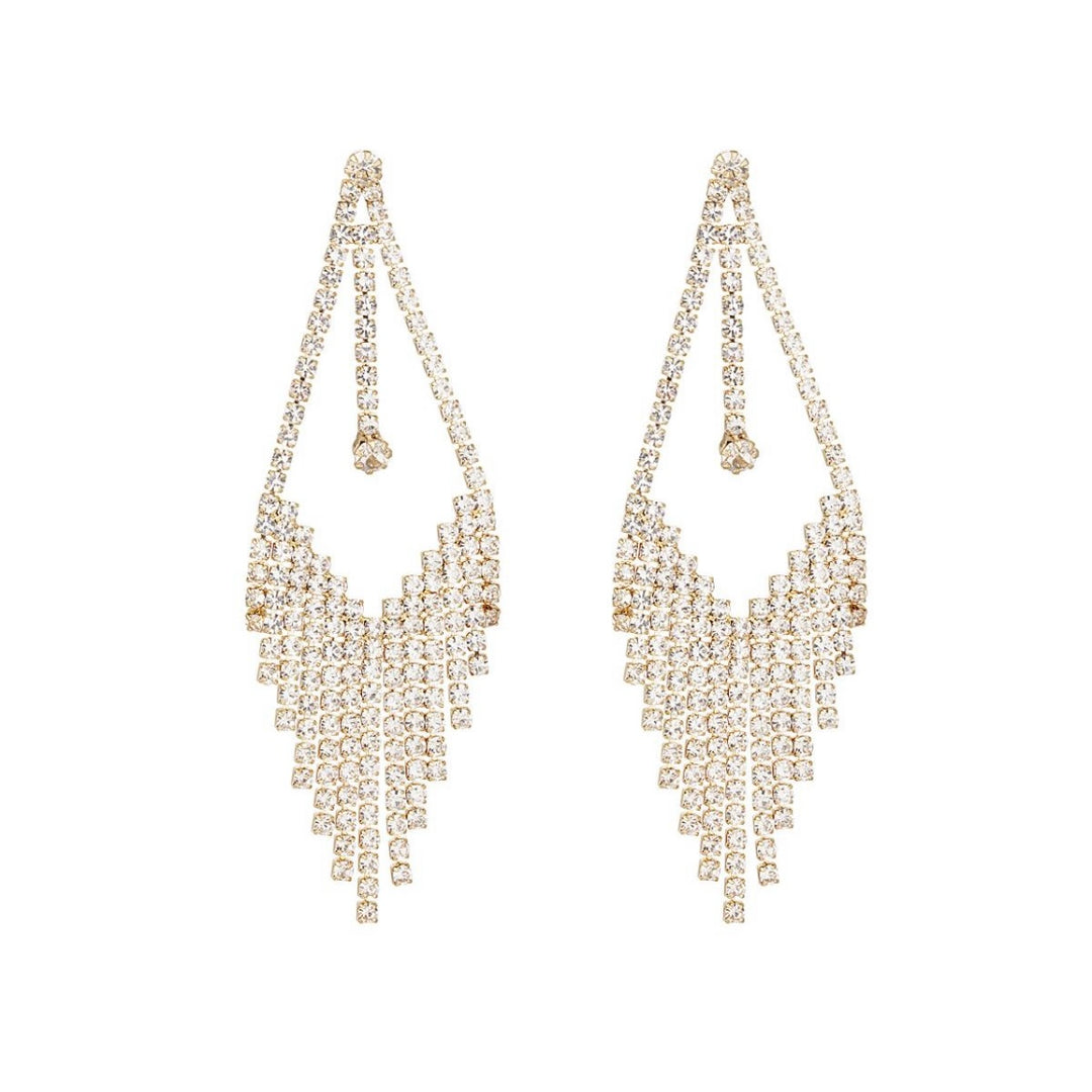 VIRNA GOLD WHITE EARRINGS