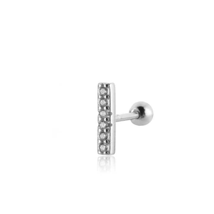 BAR SILVER WHITE PIERCING