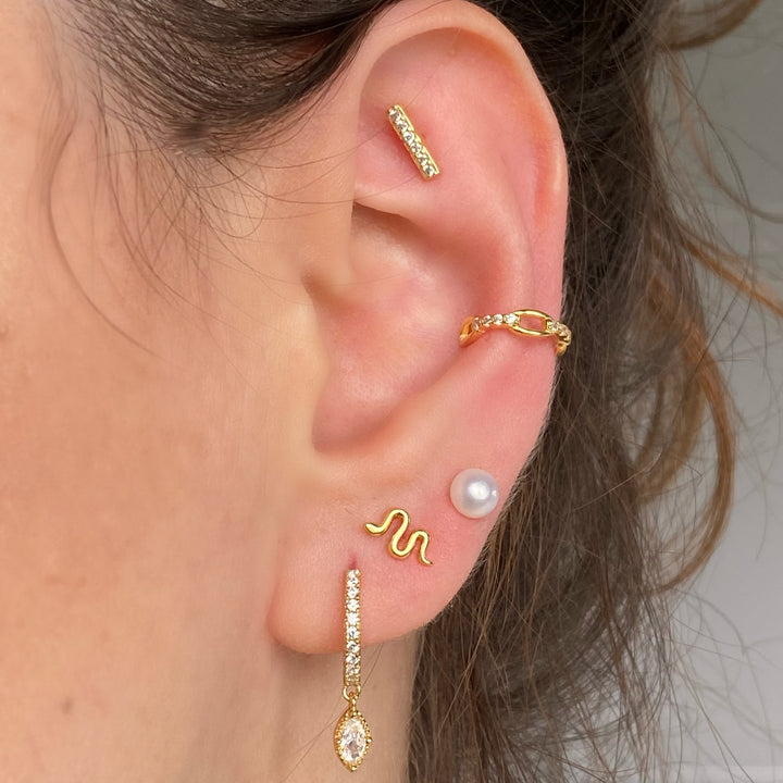 BAR GOLD WHITE PIERCING