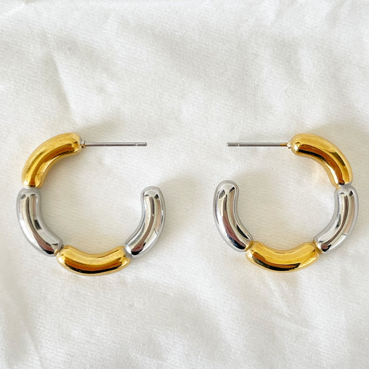 MAGGIE GOLD & SILVER EARRINGS