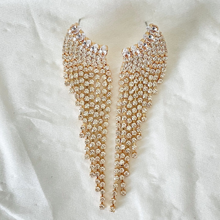 WING GOLD WHITE EARRINGS